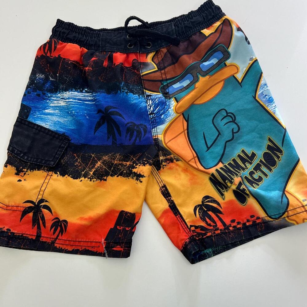Disney Phineas and Ferb boys Perry the Platypus  Swim Shorts Trunks with pocket